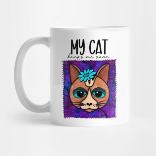 Funny Cat Design With Quirky Patch Design Mug